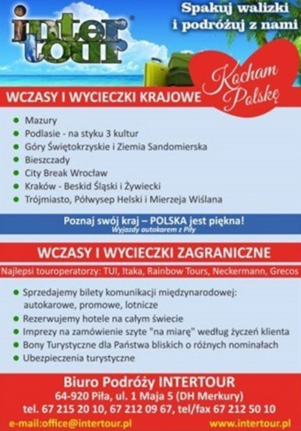 Na wycieczki krajowe zapraszamy z biurem INTERTOUR 