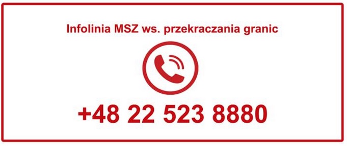 Infolinia MSZ ws. przekraczania granic